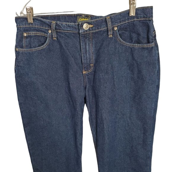 Cabela's Womens Size 12 Short Jeans Plaid Flannel Lined Denim - Picture 7 of 13